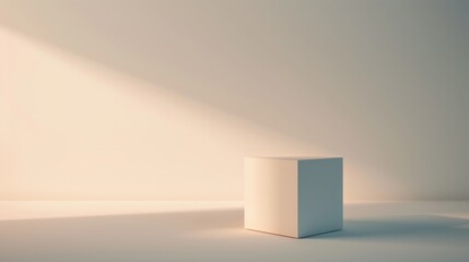 Minimalist commodity unveiling, geometric shape, 3D render, modern and sleek, topdown view, soft studio lighting, high detail