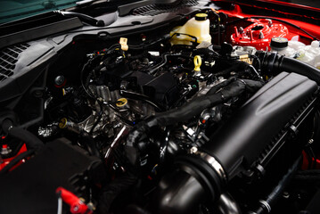 Modern Car Engine Bay Close-Up