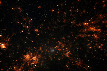 Abstract Particle Swarm background illustration