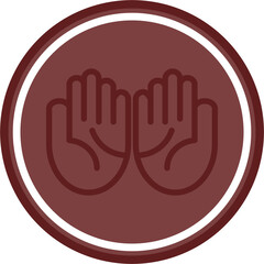 Obraz premium dua Vector Line Double Circle Maroon