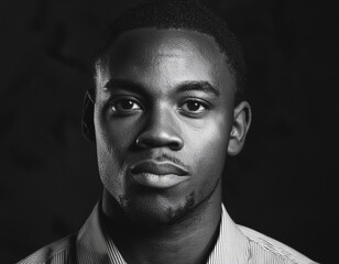 Fototapeta premium Classic Film Noir Man Headshot Portrait with Timeless Elegance