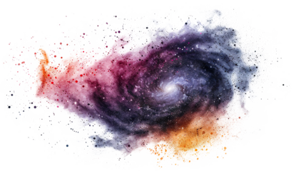 Colorful spiral galaxy, cut out