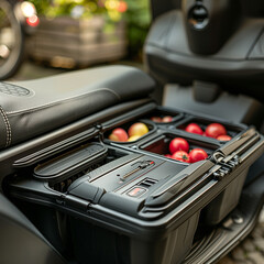 Naklejka premium Turn the Key in the Scooter’s Underseat Storage: Easy Access to Your Scooter’s Hidden Compartment
