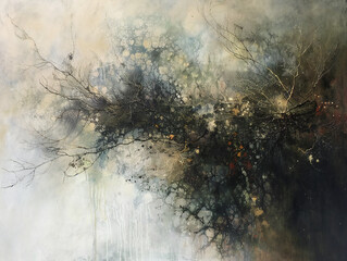 Abstract realism with background illustration