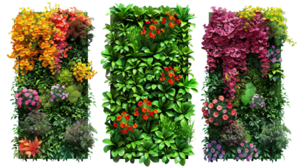 Set of colorful flower wall panels, cut out