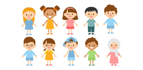 Cute Children Character Vector