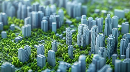 Obraz premium Sustainable Urban Development: Creating urban environments that prioritize environmental sustainability, social equity, and economic advancement through thoughtful planning and development. 