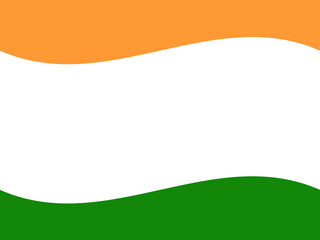 Obraz premium India Independence Day flag stickers on top and bottom with copy space on white background, Vector illustration.