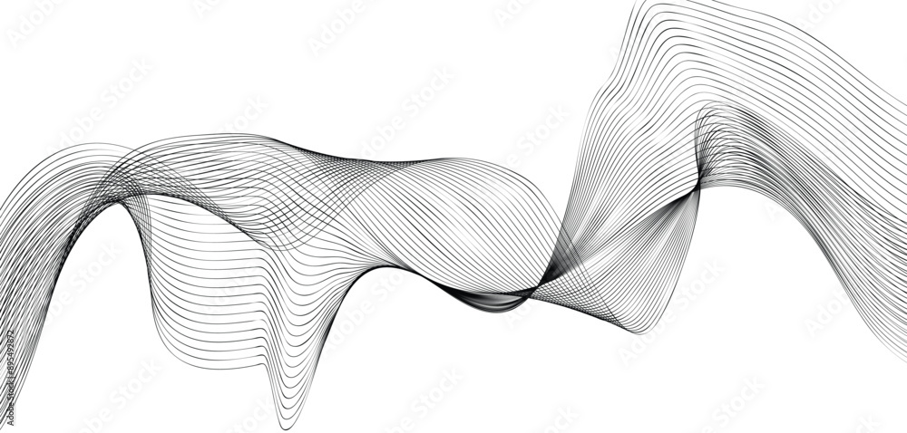 Poster abstract wave element for design. wave with lines created using blend vector illustration