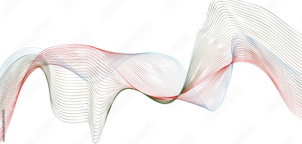 Poster abstract wave element for design. wave with lines created using blend vector illustration