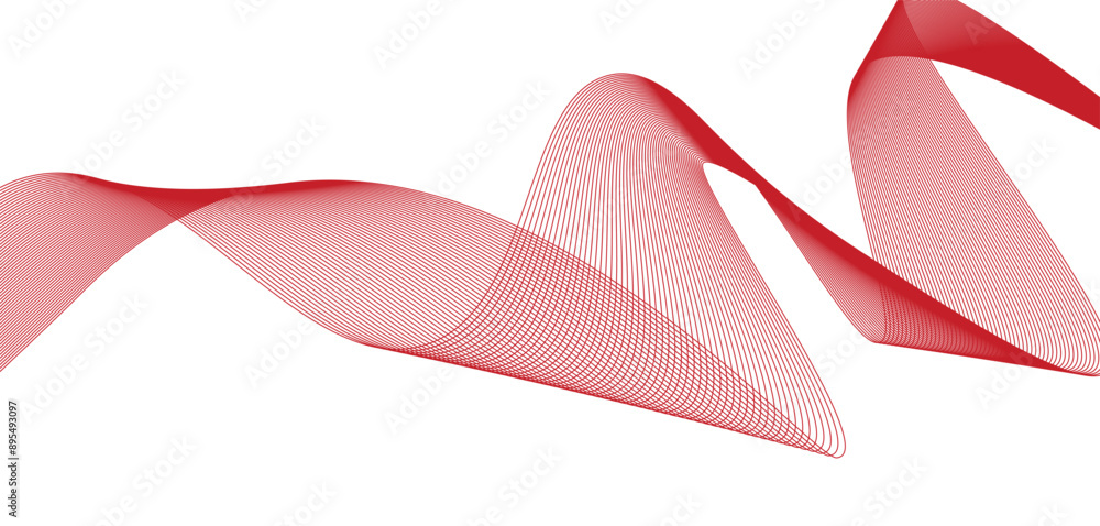 Poster abstract wave element for design. wave with lines created using blend vector illustration