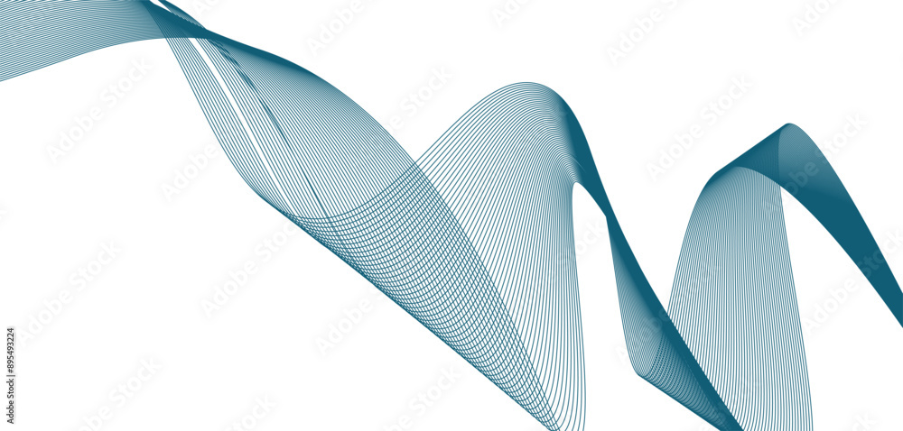 Poster abstract wave element for design. wave with lines created using blend vector illustration