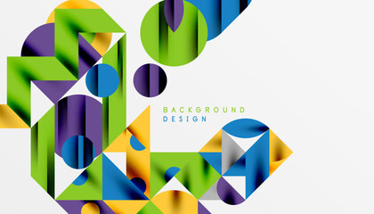 Neo memphis geometric pattern with circles, squares and lines. Pop art abstract background for covers, banners, flyers and posters and other templates