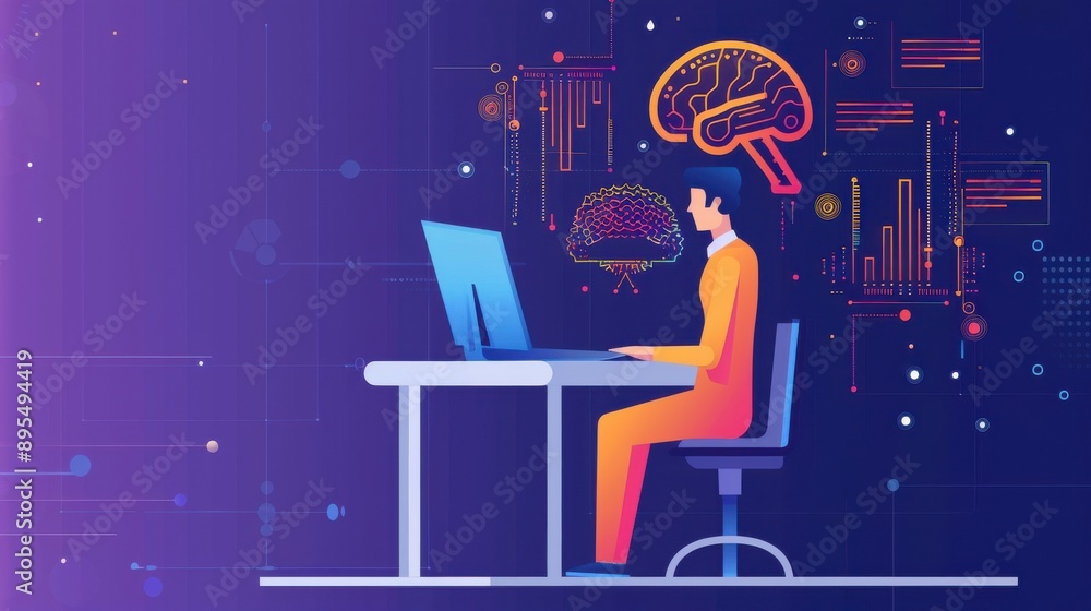 Poster developer executing plans on an ai platform, commerce development with technological execution, comm