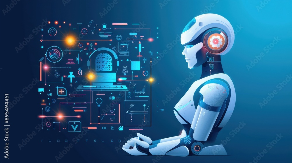 Poster developer executing plans on an ai platform, commerce development with technological execution, comm
