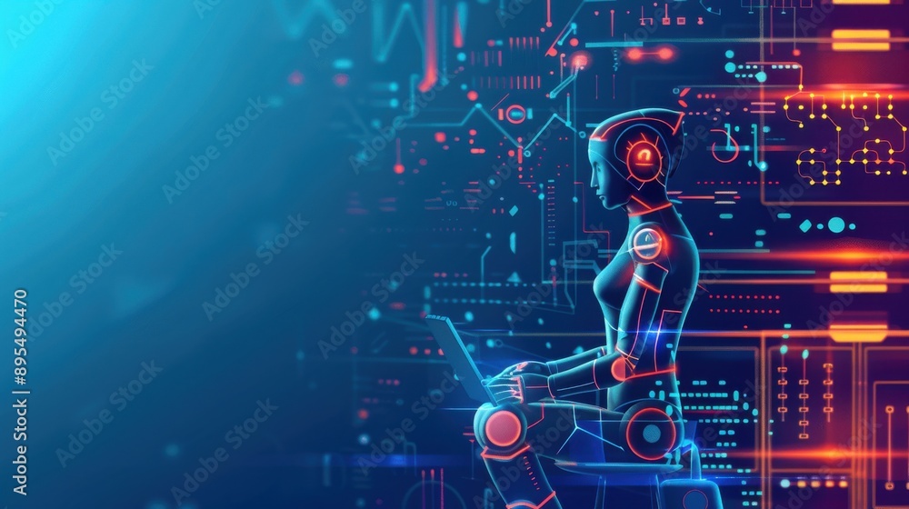 Poster developer executing plans on an ai platform, commerce development with technological execution, comm