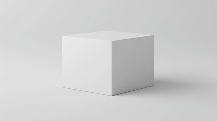 A simple yet elegant white cube mockup, perfect for showcasing products. Its clean lines and minimalist design provide a neutral backdrop for any item. The cube symbolizes simplicity, purity, and focu
