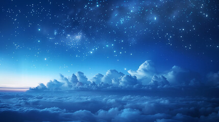 A serene night sky with stars and clouds, symbolizing the vastness of space
