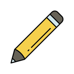 pencil color line icon with white background vector stock illustration