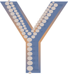 Elegant pearl letter Y