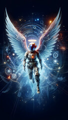 Blue Energy in the Realm of Light: 3D Render of a Body