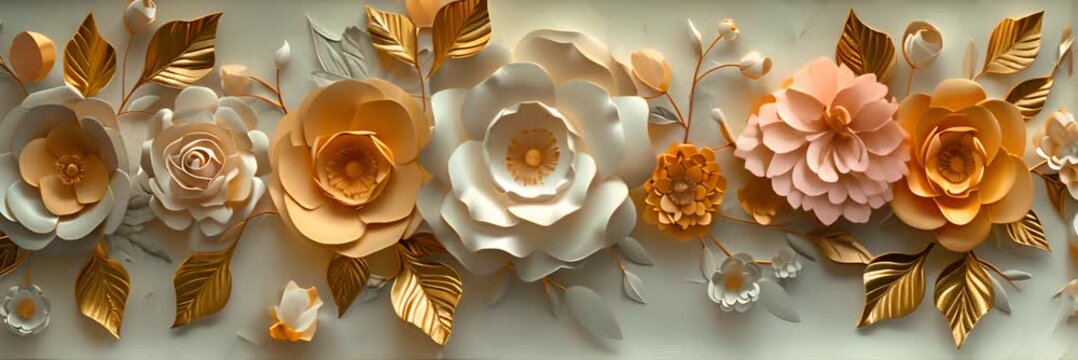 Golden rose flower background