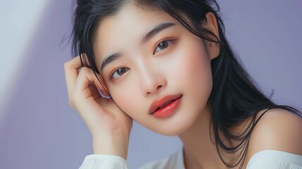 Smiling Woman with Flawless Skin