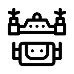 Fototapeta premium robot drone,UAV line icon