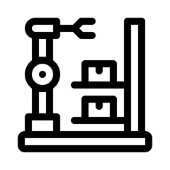 warehouse robot line icon