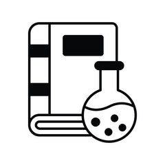physics glyph icon with white background vector stock illustration