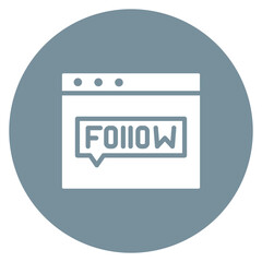 Follow icon vector image. Can be used for Live Streaming.