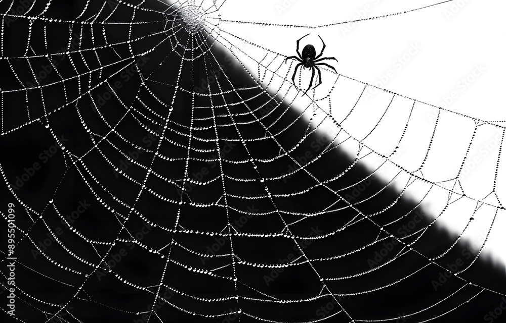 Canvas Prints spider web black with transparent background
