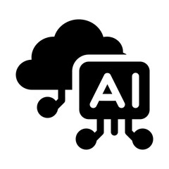AI cloud,technology glyph icon