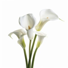 3D Arum Lily Flowers on White Background