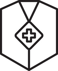 Shield Badge Icon Line Art