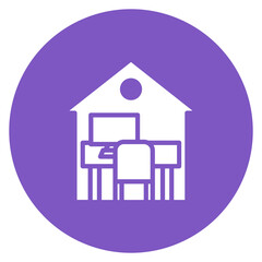 Home Office icon vector image. Can be used for Freelancer.