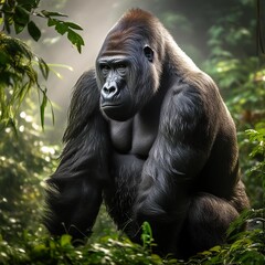 Naklejka premium gorilla, AI generated