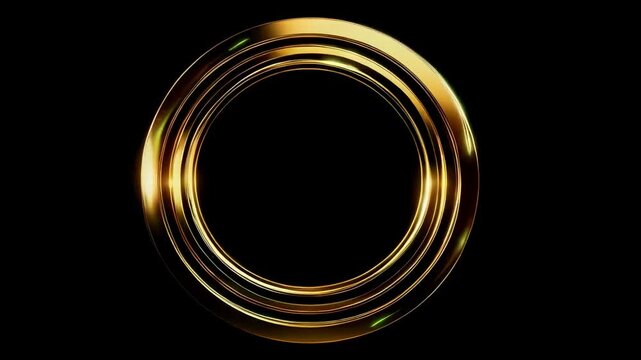 golden ring rotate on black background