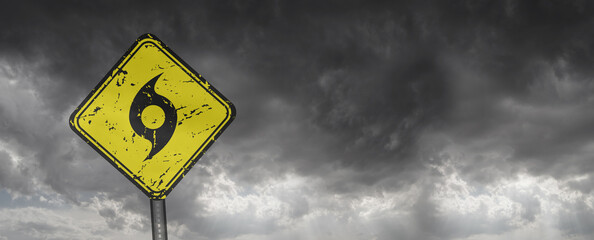 hurricane season sign on cloudy background