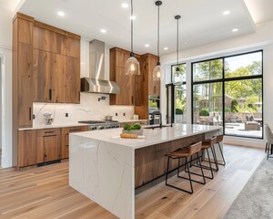 Modern Luxury Kitchen with Island, High-End Appliances, and Elegant Design | Sony A7 IV Photo