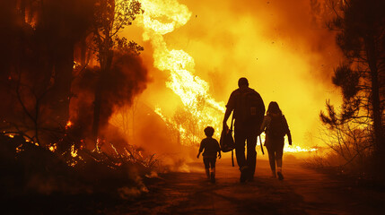 family escapes from fire