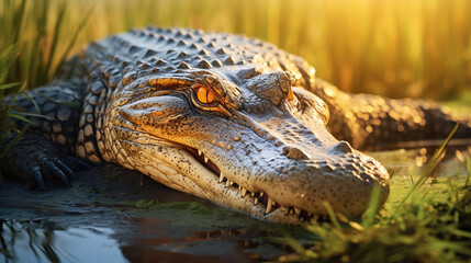 Obraz premium crocodile in the water