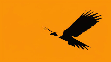 Fototapeta premium A striking silhouette of a condor bird, showcasing its majestic wingspan, perfect for any design project or decor.