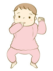 Innocent baby girl dressed in pink