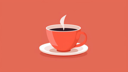 Fototapeta premium A sleek vector illustration of coffee, capturing minimalism with a clean design. Perfect for modern branding and coffee lovers.