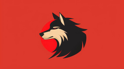 Obraz premium A fierce and bold direwolf tattoo design, perfect for a logo or emblem that embodies strength and loyalty. Eyecatching and unique.