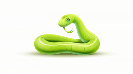 Fototapeta premium Discover a vibrant green snake illustration, perfect for nature lovers and wildlife enthusiasts alike, set against a clean backdrop.