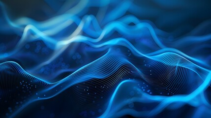 Abstract Blue Waveforms