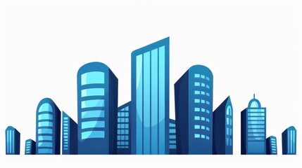 Obraz premium Minimalistic city skyline illustration on white background, exuding tranquility and peace.