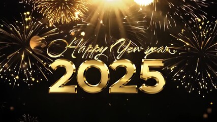 Happy New Year 2025 colorful Happy New Year card